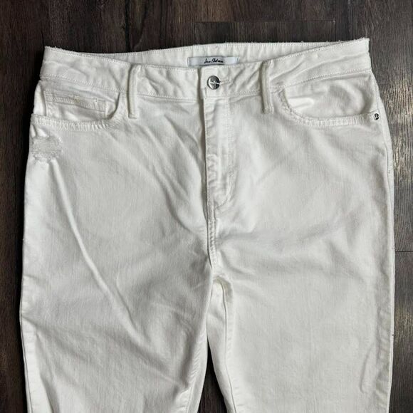 NWT Sam Edelman Jeans Stiletto Bootcut High Rise White Denim Pants Women's 14/32 - Picture 5 of 11